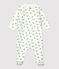 Babies' Organic Cotton Fleece Sleepsuit MARSHMALLOW+OURSIN white/MULTICO orange